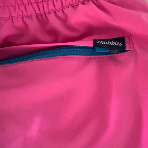 Chubbies Mens Pink Swim Shorts Medium 7" Inseam Mesh Liner & Back Zipper Pocket - Picture 5 of 5